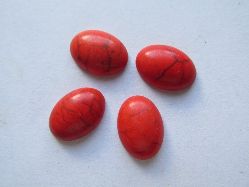 (image for) 10x14mm Orange Oval Cabs (4pcs) #CAB-50 - Click Image to Close